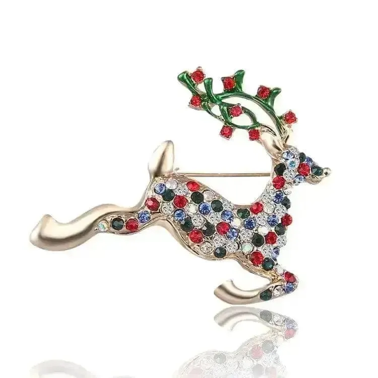 🌟 Fashion Diamond Bow Tie Wreath Brooch - Holiday Glamour Unleashed 🌟