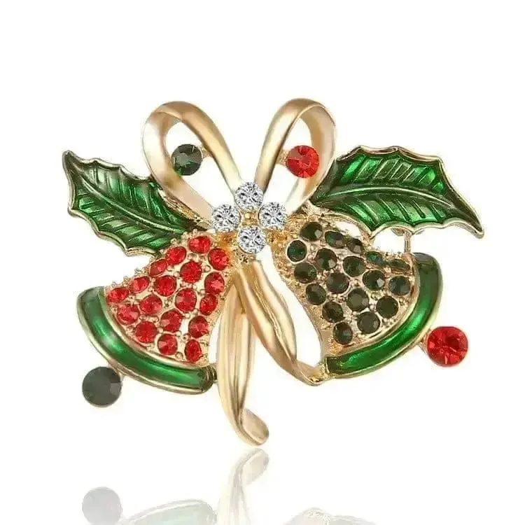 🌟 Fashion Diamond Bow Tie Wreath Brooch - Holiday Glamour Unleashed 🌟