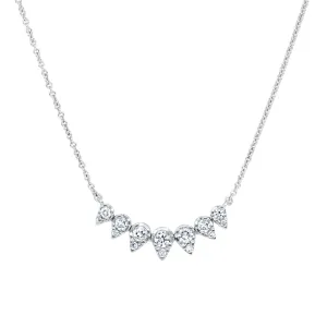 1/3ctw Diamond White Gold Curved Bar Necklace