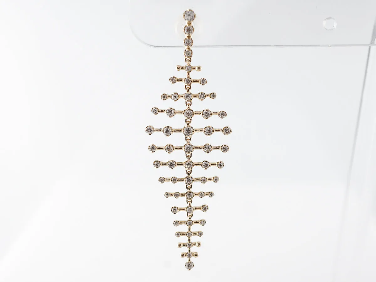 1.43 Carat Diamond Earrings in 14k Yellow Gold