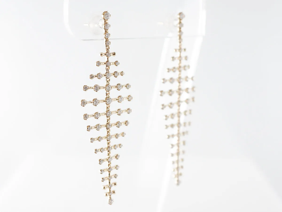 1.43 Carat Diamond Earrings in 14k Yellow Gold
