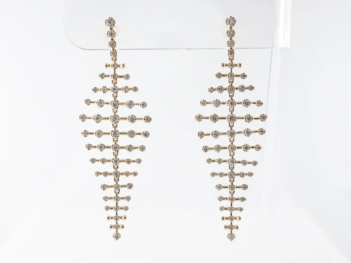 1.43 Carat Diamond Earrings in 14k Yellow Gold