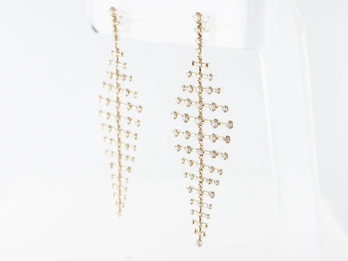 1.43 Carat Diamond Earrings in 14k Yellow Gold
