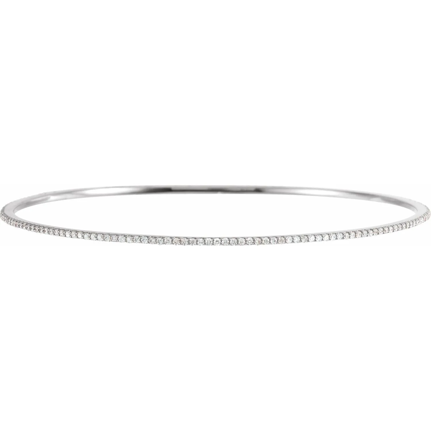 14k Gold 1 CTW Lab-Grown Diamond Stackable Bangle Bracelet 8"