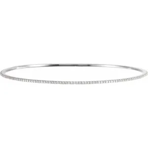14k Gold 1 CTW Lab-Grown Diamond Stackable Bangle Bracelet 8"