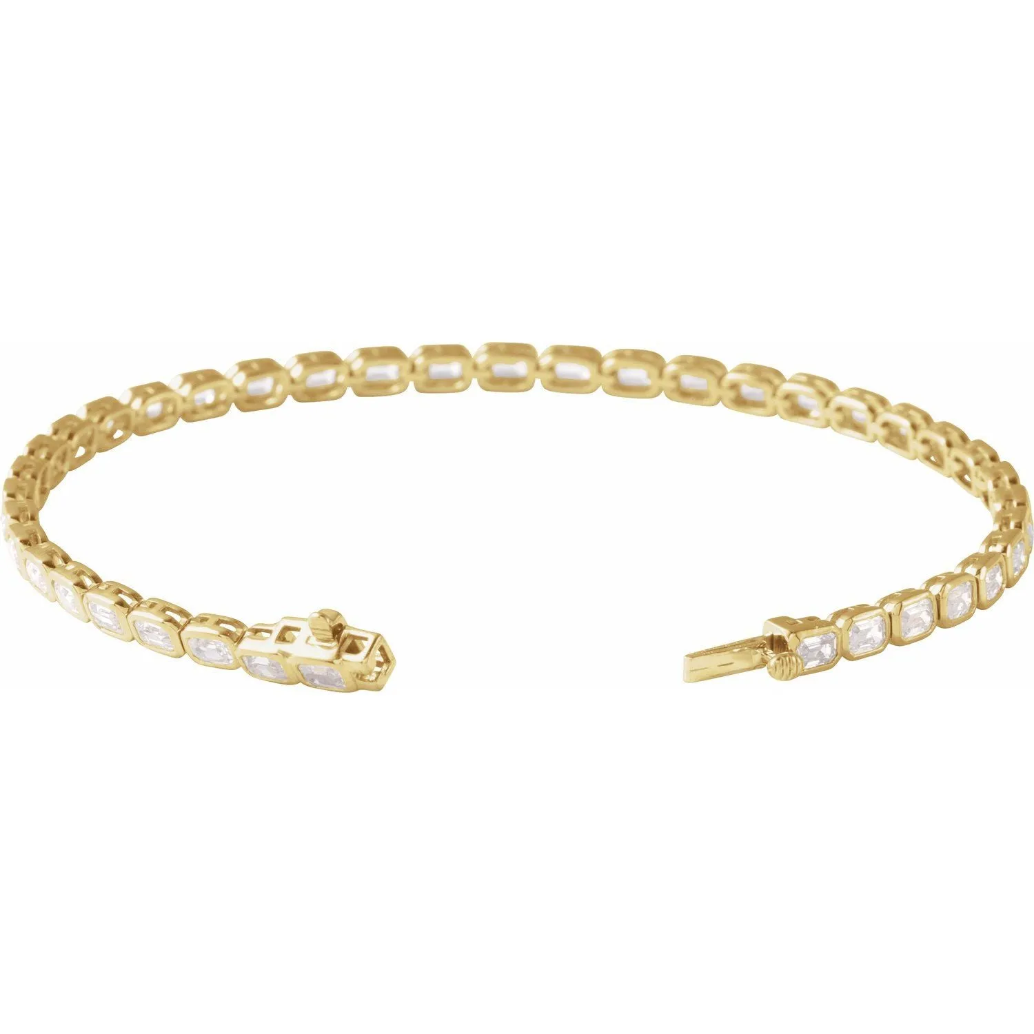14k Gold 6 1/4 CTW Lab-Grown Diamond Line Bracelet 7"