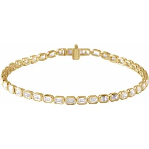 14k Gold 6 1/4 CTW Lab-Grown Diamond Line Bracelet 7"