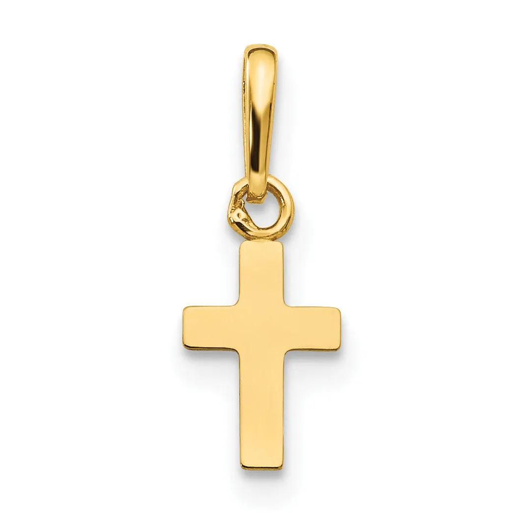 14K Gold Children's Cross Pendant Solid Casted Design by Sophia Jewelers