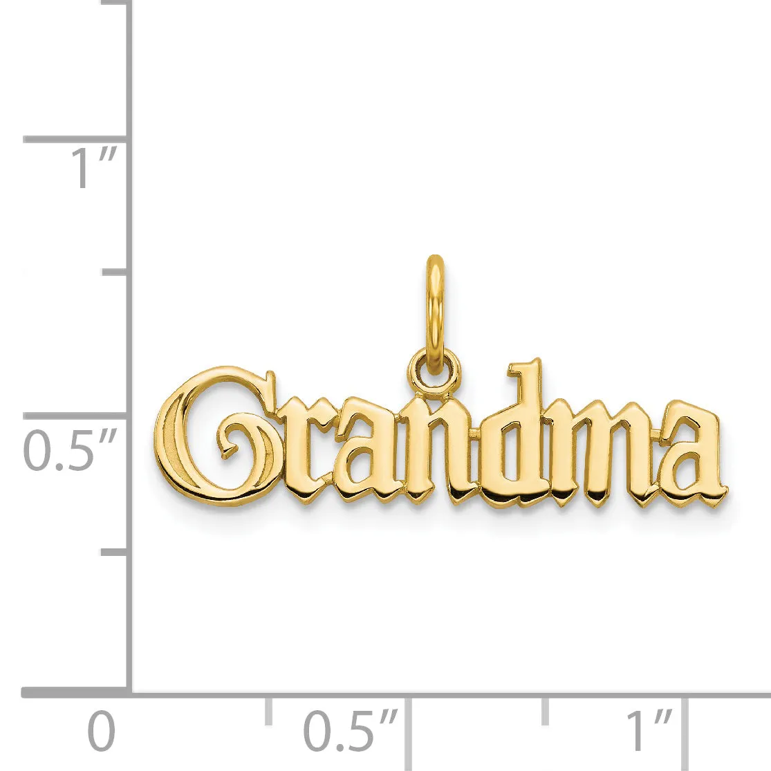 14K Gold Grandma Charm Pendant with Flat Back Elegant & Gift Ready