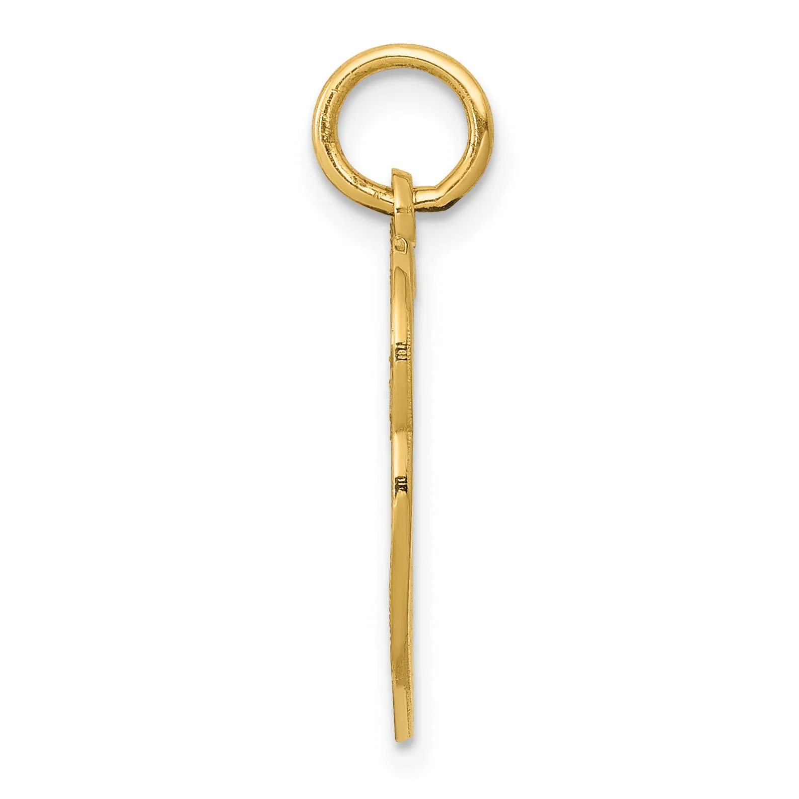14K Gold Polished Double Heart Pendant with Elegant Flat Back Design