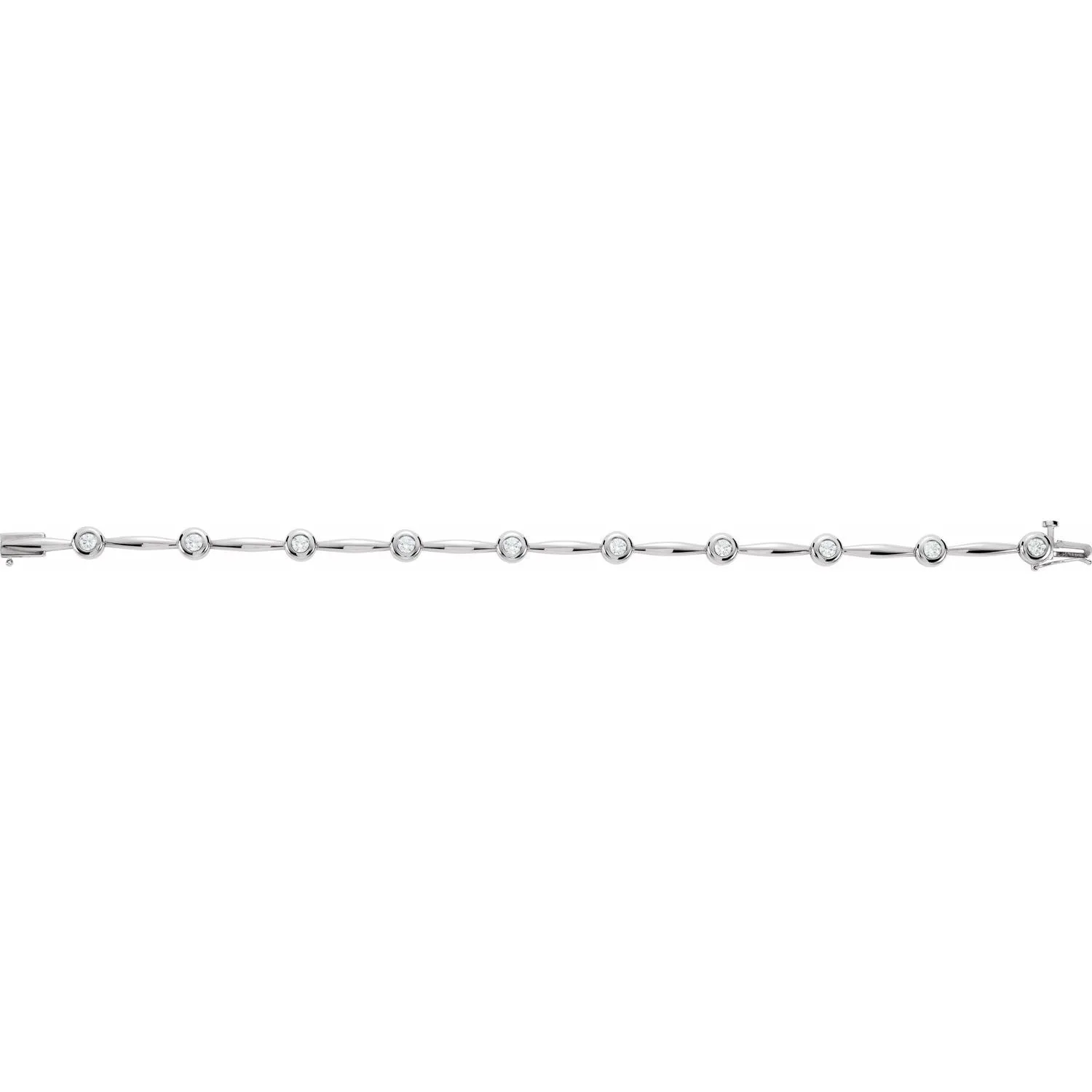 14k White Gold 1 CTW Lab-Grown Diamond Line Bracelet 7.5"