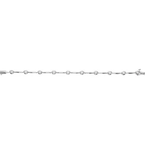 14k White Gold 1 CTW Lab-Grown Diamond Line Bracelet 7.5"