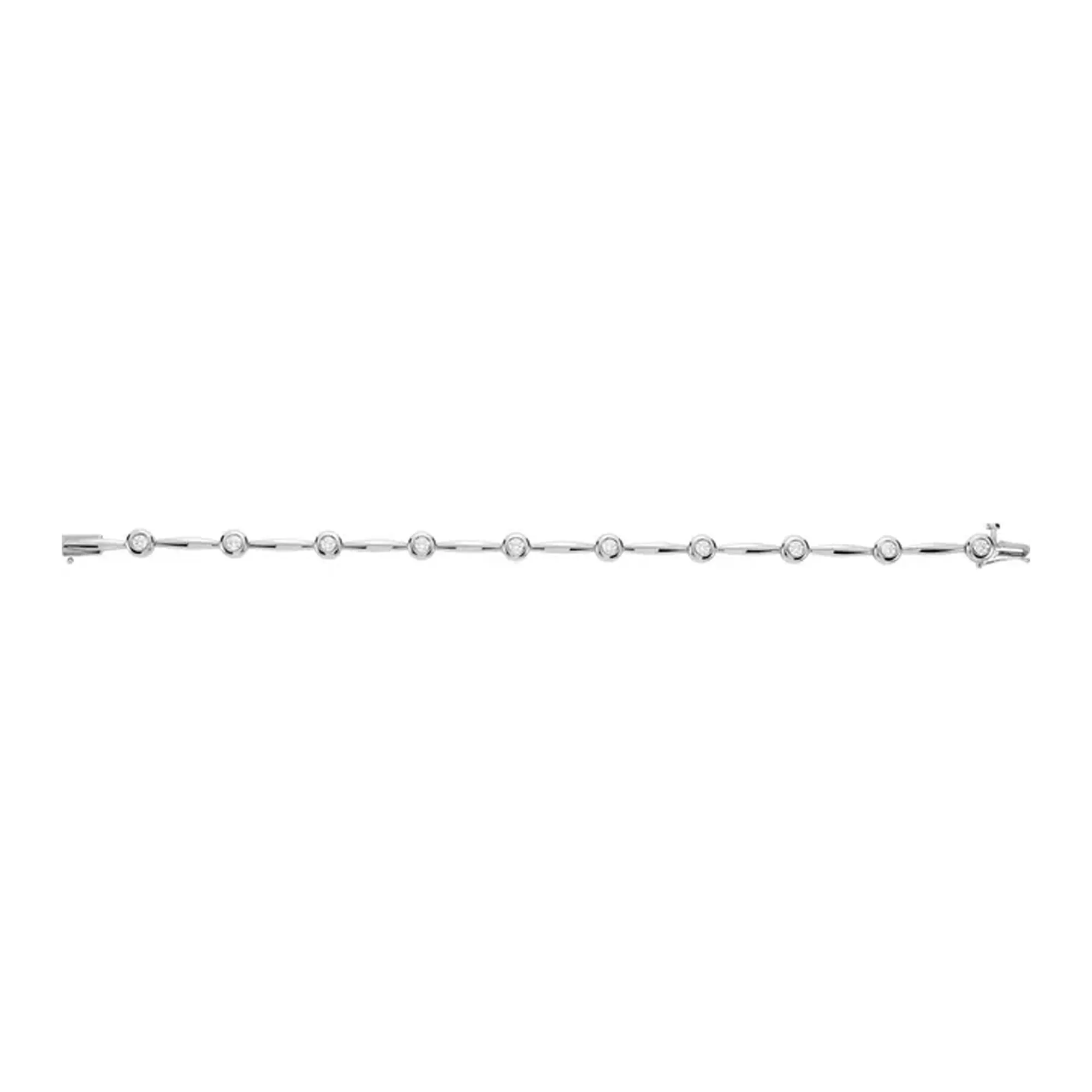 14k White Gold 1 CTW Lab-Grown Diamond Line Bracelet 7.5"