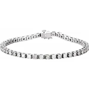 14k White Gold 4 3/4 CTW Lab-Grown Diamond Line Bracelet 7"