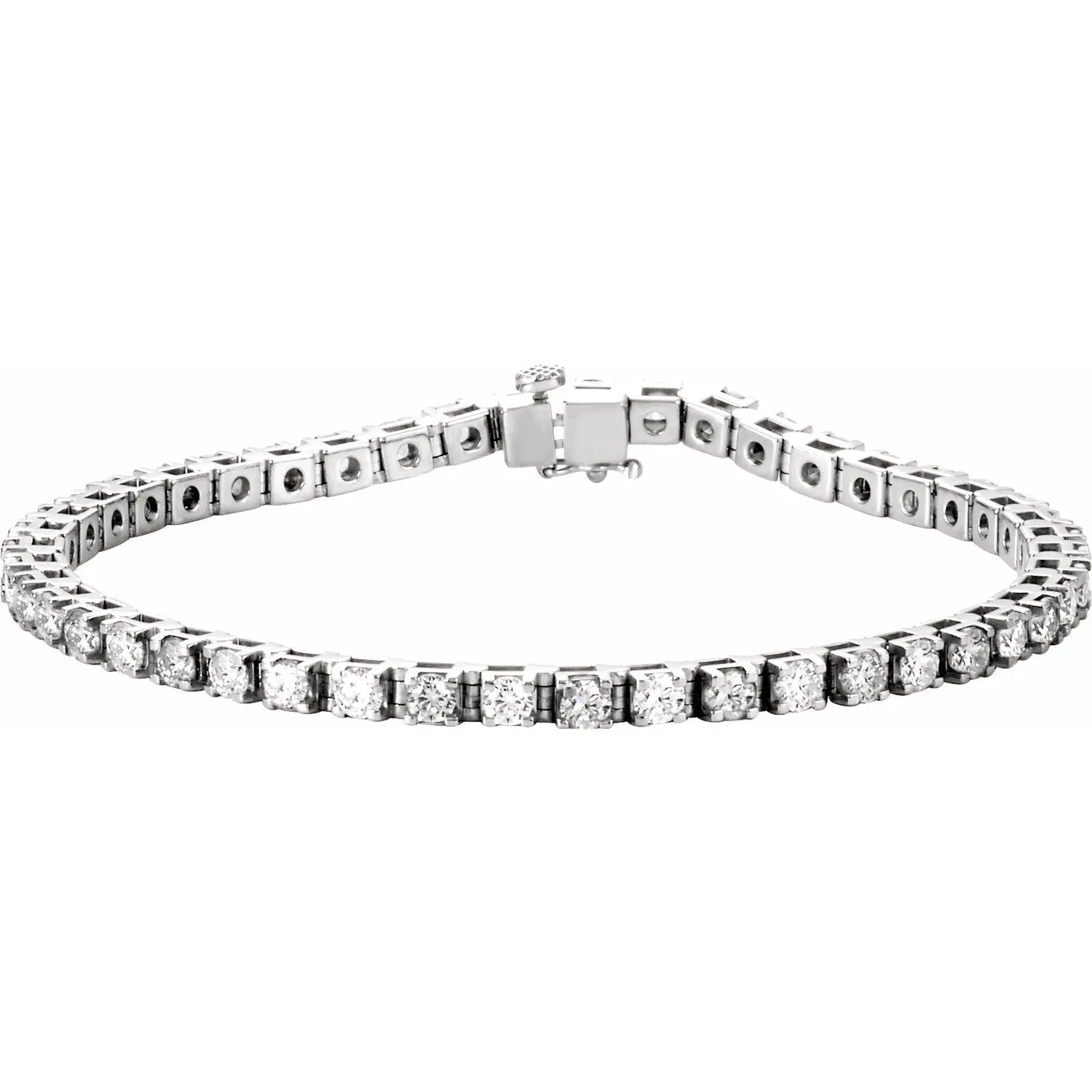 14k White Gold 4 3/4 CTW Lab-Grown Diamond Line Bracelet 7"