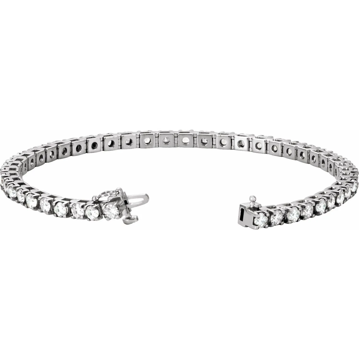 14k White Gold 4 3/4 CTW Lab-Grown Diamond Line Bracelet 7"