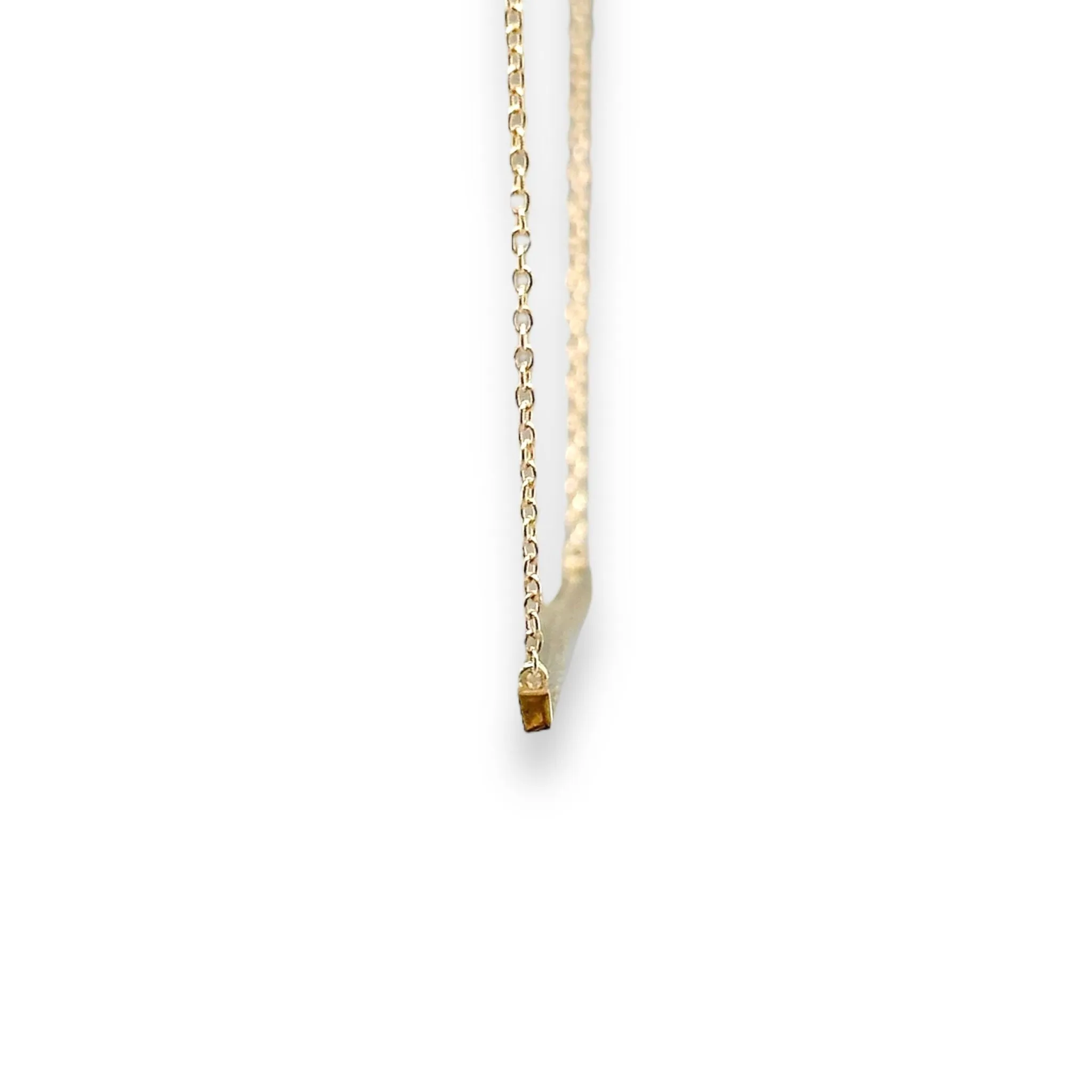 14K Y Gold 0.22cttw 38mm Diamond Bar Necklace