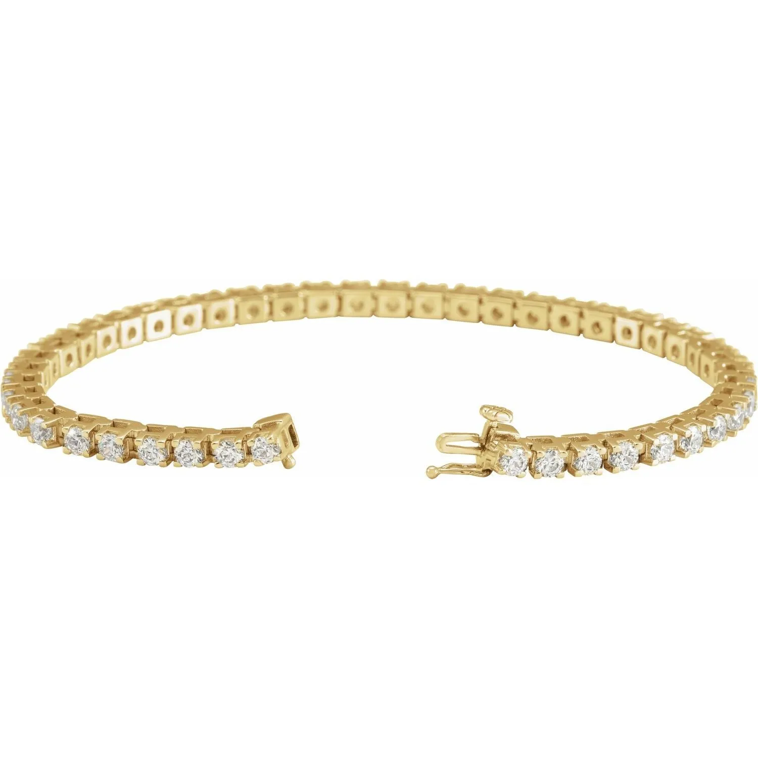 14k Yellow Gold 5 CTW Lab-Grown Diamond Line Bracelet 7.25"