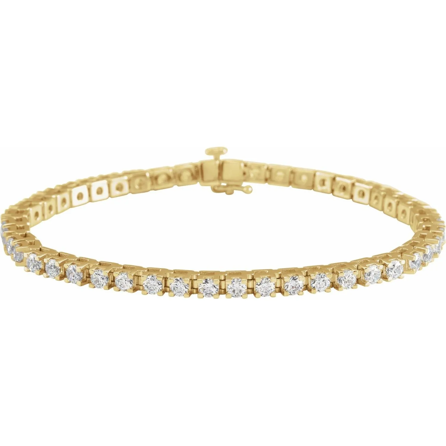 14k Yellow Gold 5 CTW Lab-Grown Diamond Line Bracelet 7.25"