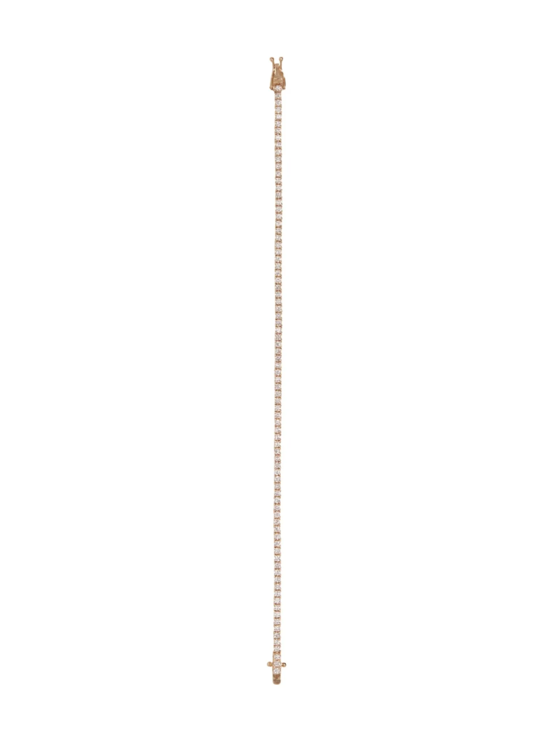 14K Yellow Gold Kate 1.8mm Round Cut, Lab Diamond Rivière Bracelet