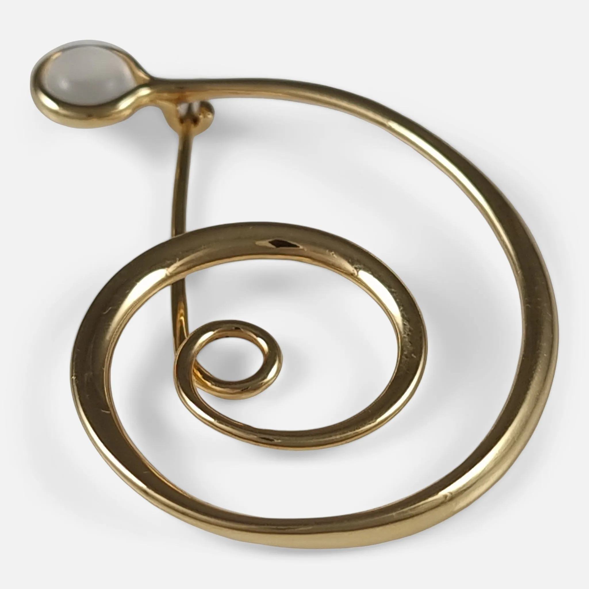 18ct Gold Moonstone Brooch #1427 by Torun for Georg Jensen