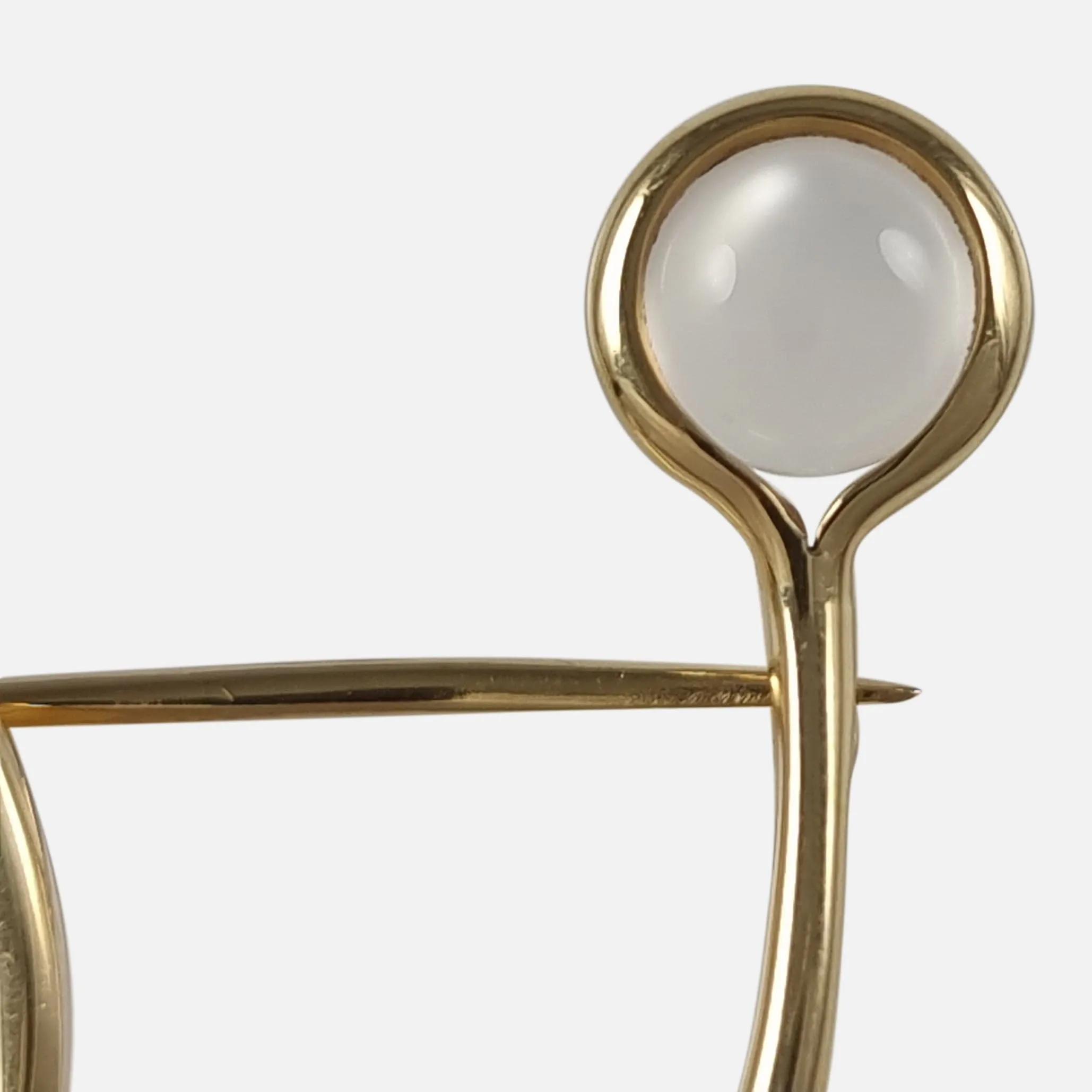 18ct Gold Moonstone Brooch #1427 by Torun for Georg Jensen