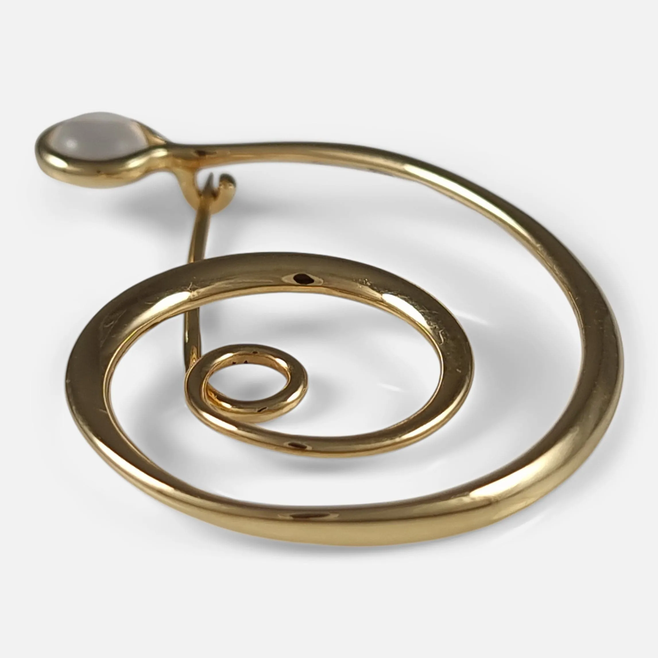 18ct Gold Moonstone Brooch #1427 by Torun for Georg Jensen
