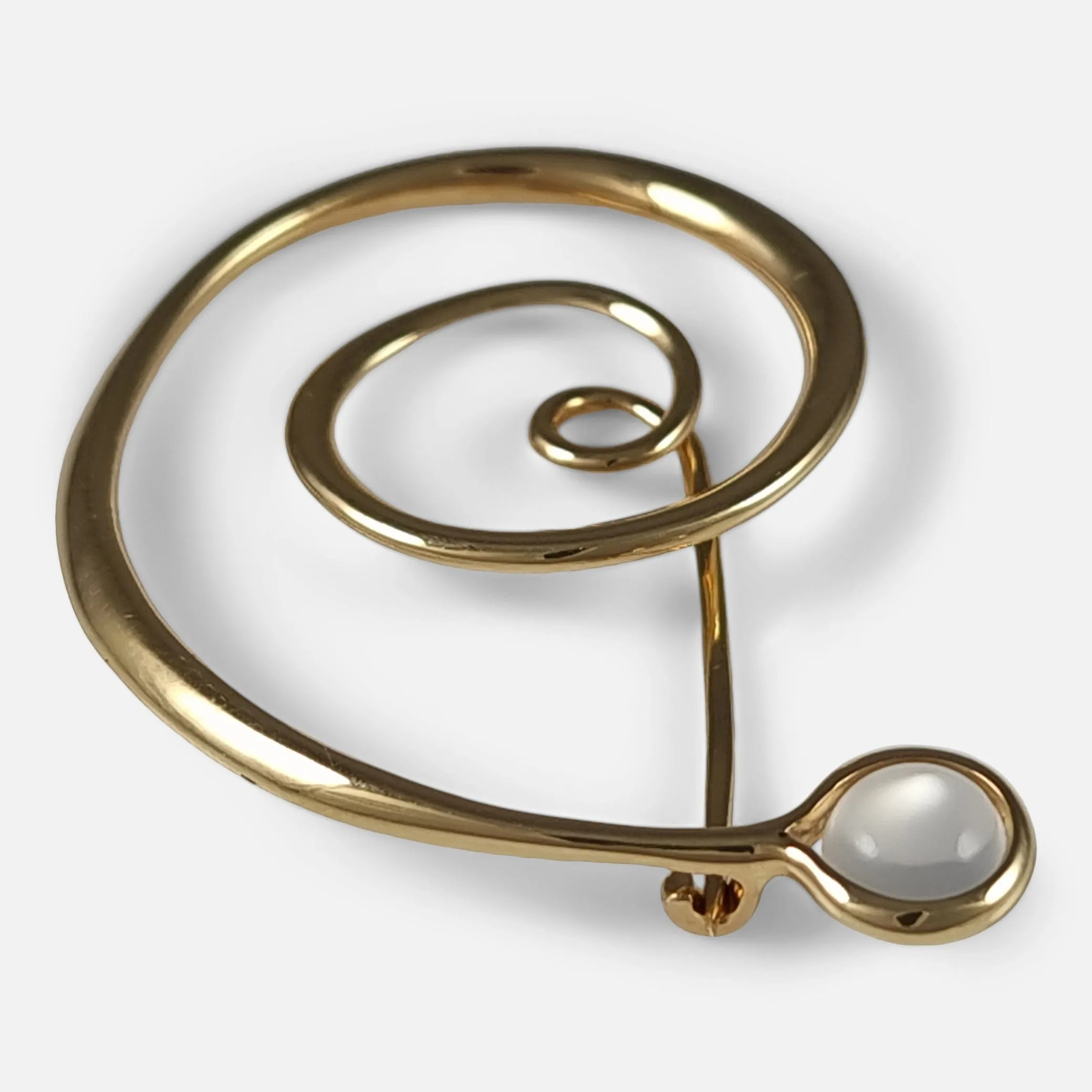18ct Gold Moonstone Brooch #1427 by Torun for Georg Jensen