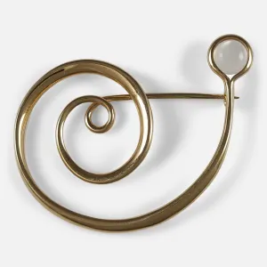 18ct Gold Moonstone Brooch #1427 by Torun for Georg Jensen
