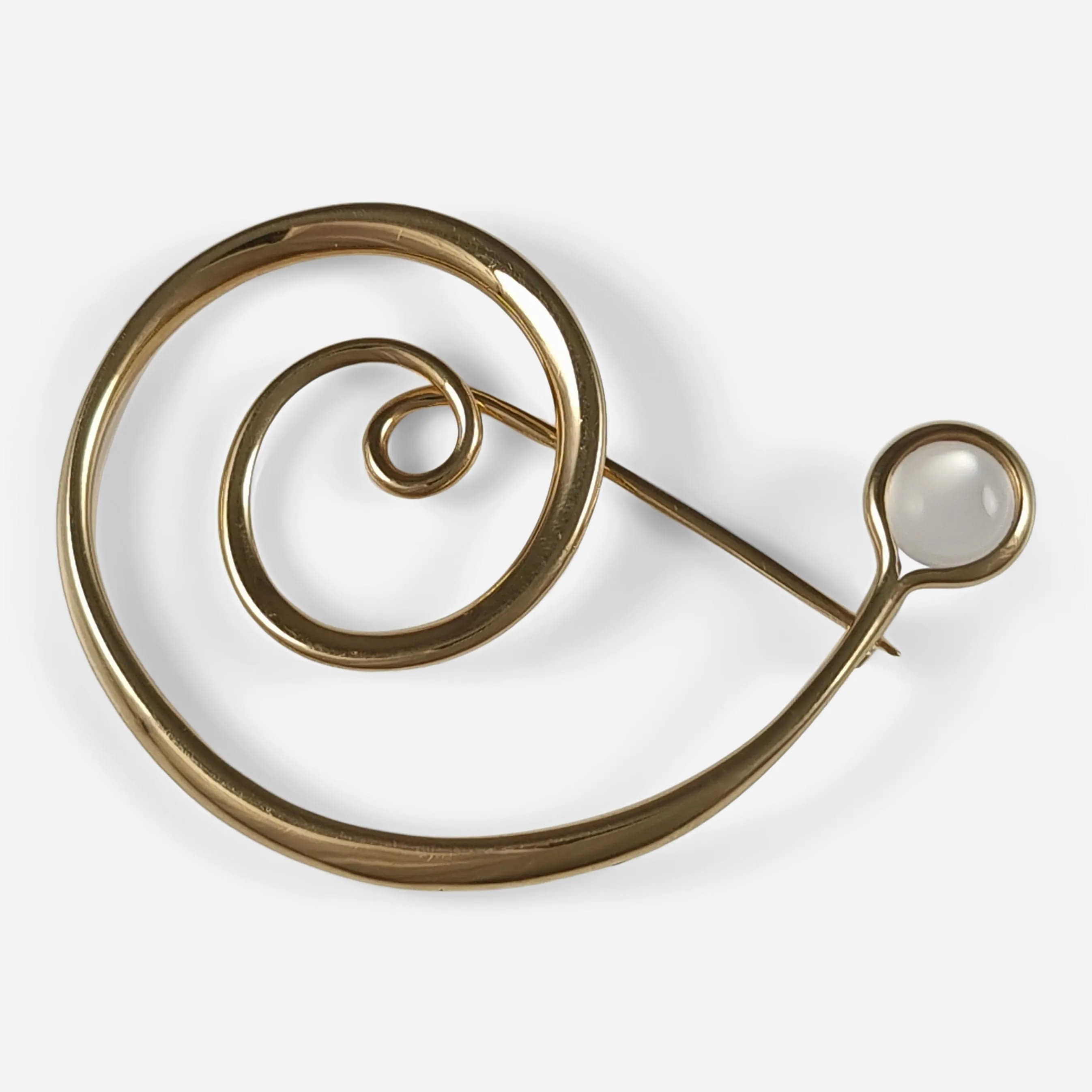 18ct Gold Moonstone Brooch #1427 by Torun for Georg Jensen