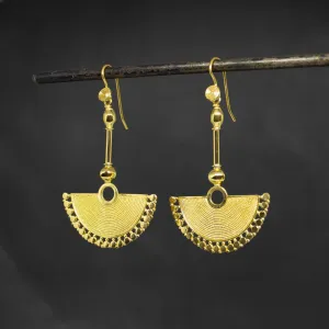 18ct Gold Vermeil Wirework Fan Earrings