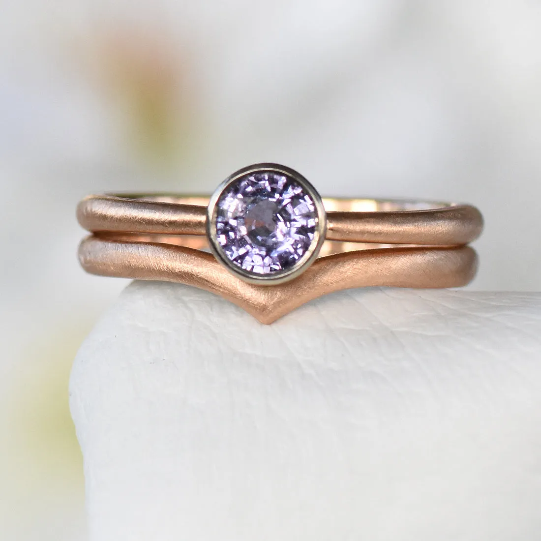 18ct Rose Gold Plain Wishbone Wedding Ring