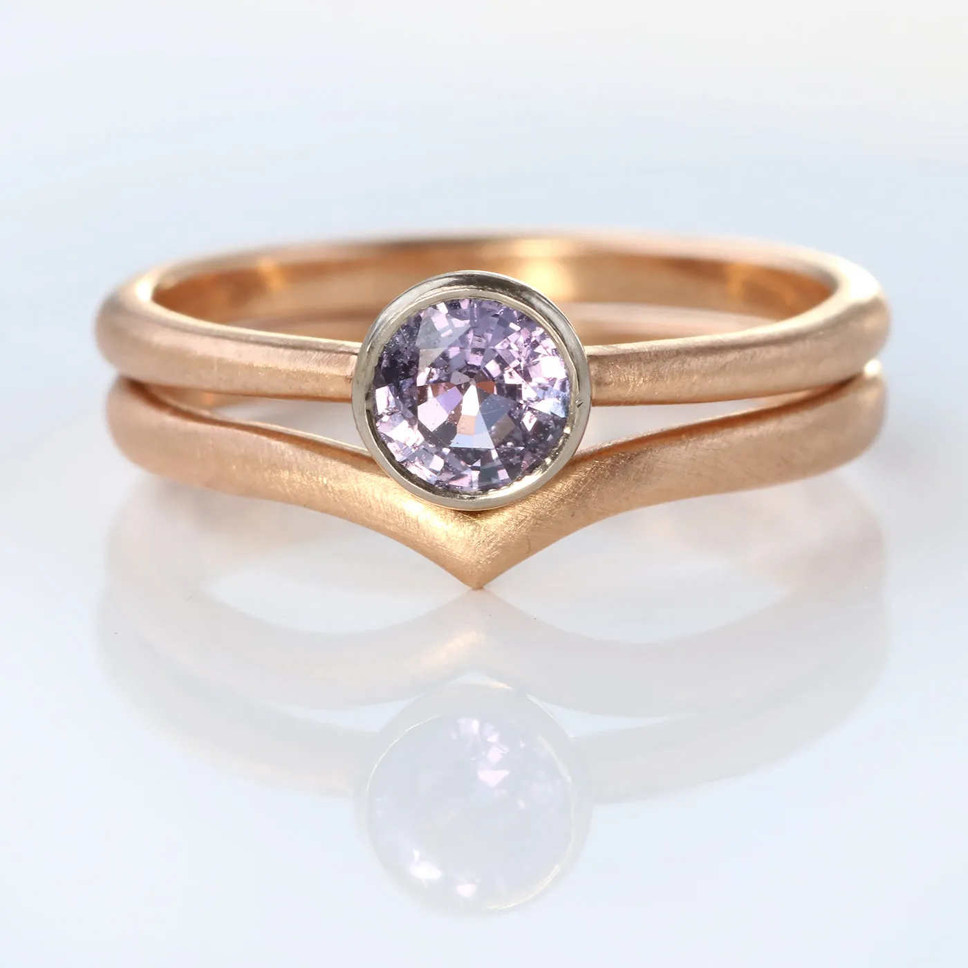 18ct Rose Gold Plain Wishbone Wedding Ring