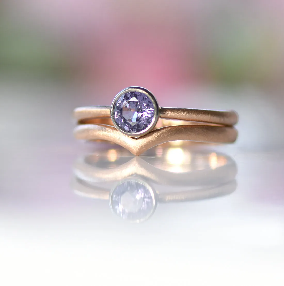 18ct Rose Gold Plain Wishbone Wedding Ring