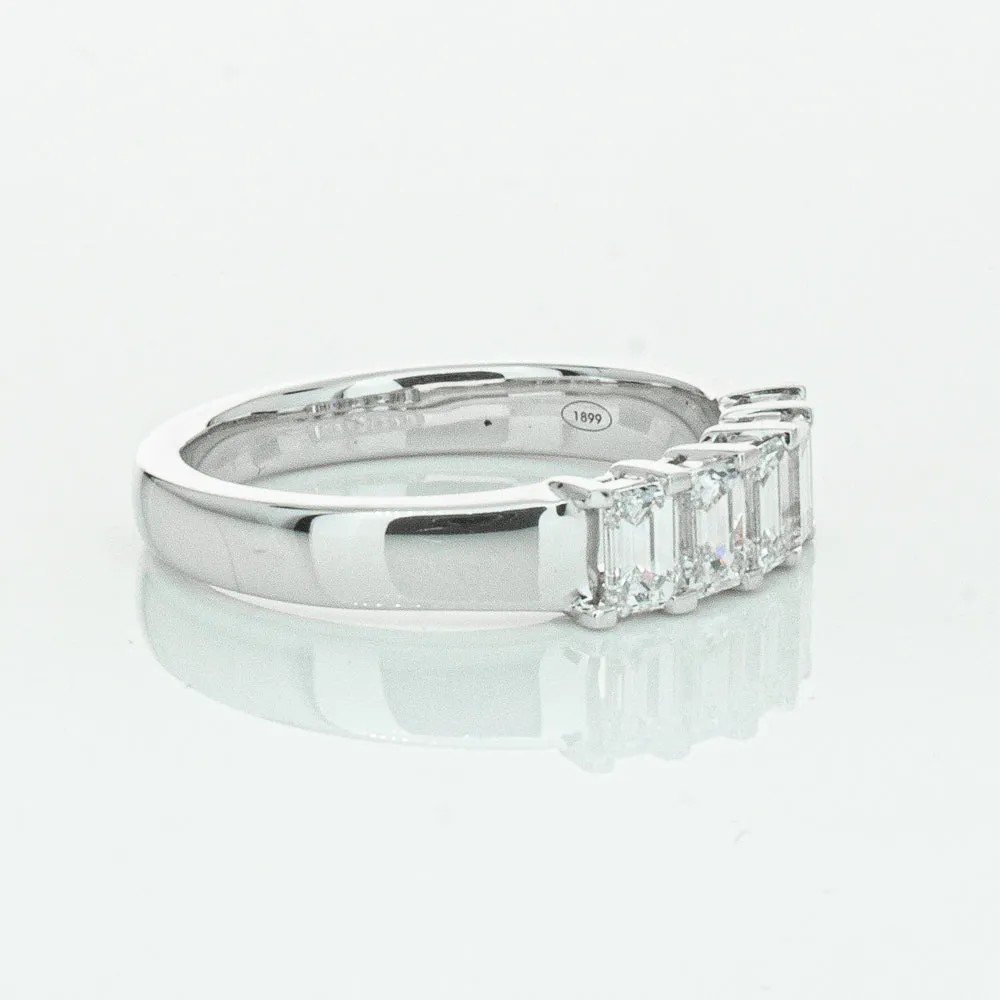 18ct White Gold 1.03ct Emerald Cut Diamond Asra Ring