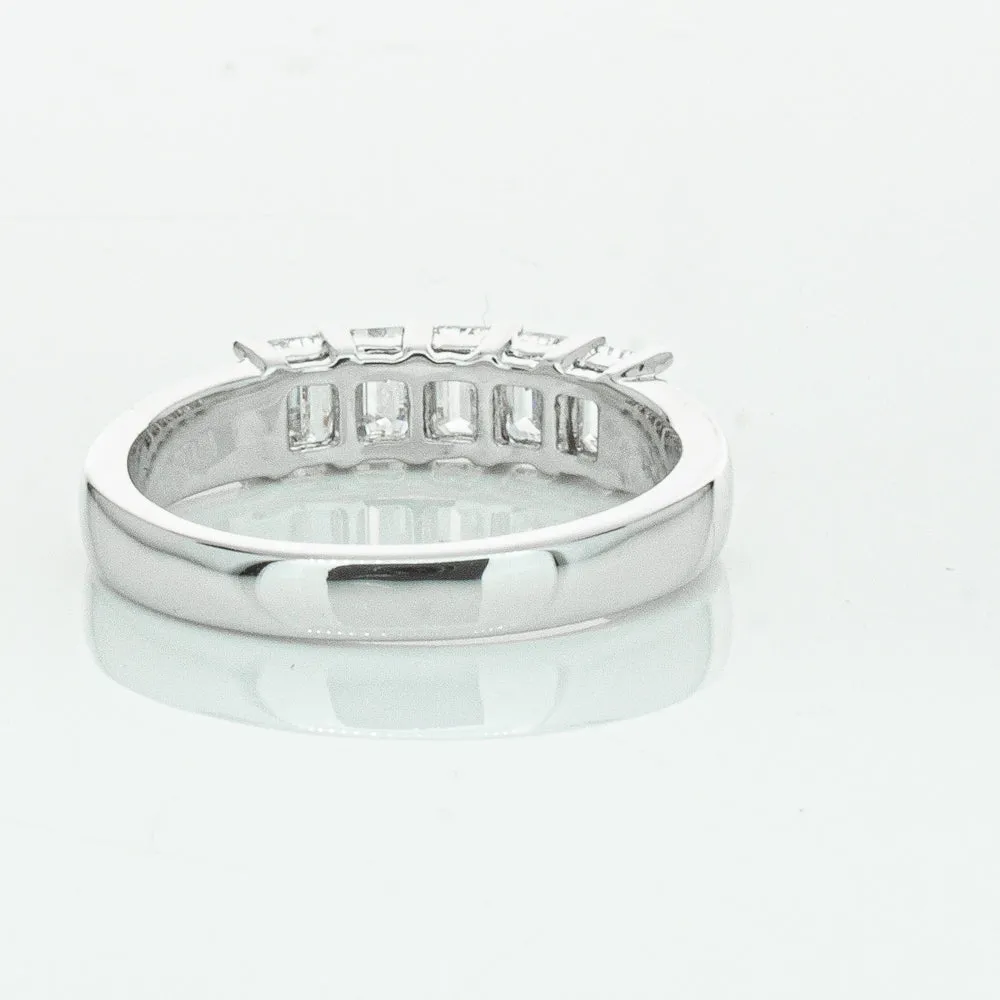 18ct White Gold 1.03ct Emerald Cut Diamond Asra Ring