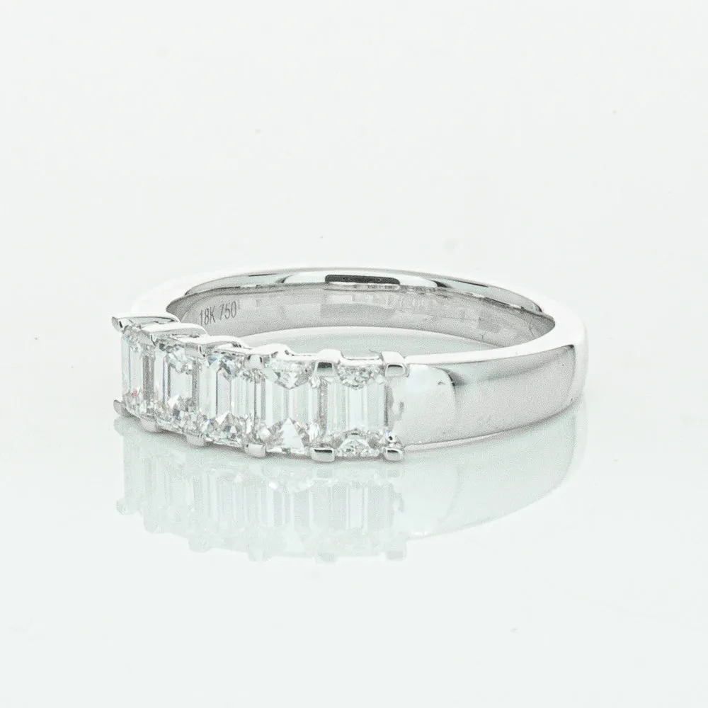 18ct White Gold 1.03ct Emerald Cut Diamond Asra Ring