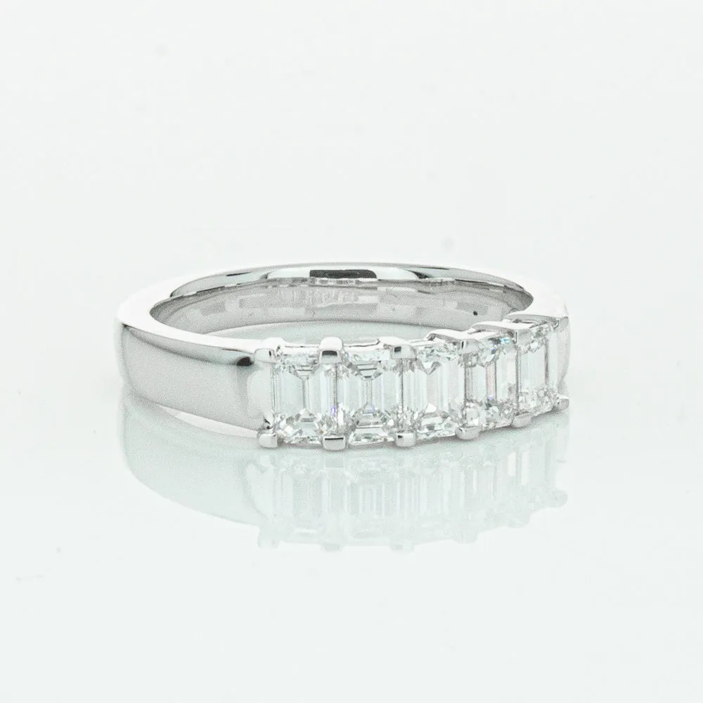 18ct White Gold 1.03ct Emerald Cut Diamond Asra Ring