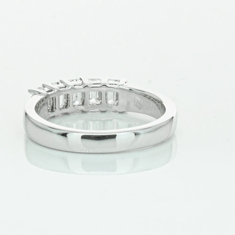 18ct White Gold 1.03ct Emerald Cut Diamond Asra Ring