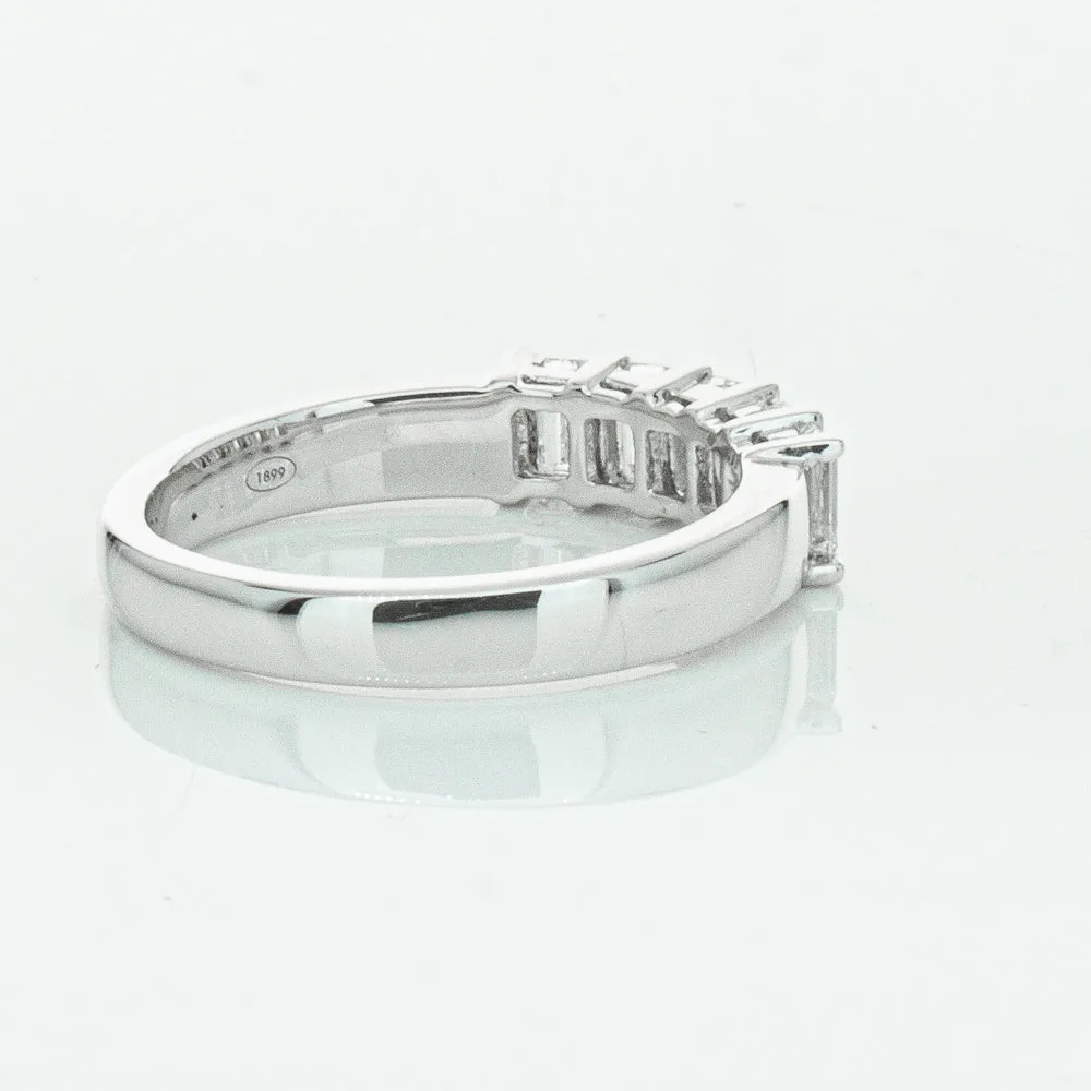 18ct White Gold 1.03ct Emerald Cut Diamond Asra Ring