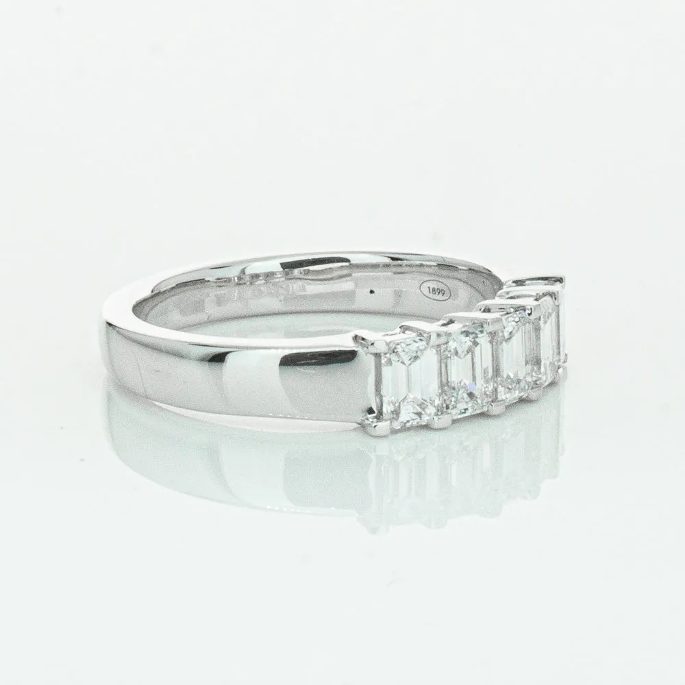 18ct White Gold 1.03ct Emerald Cut Diamond Asra Ring