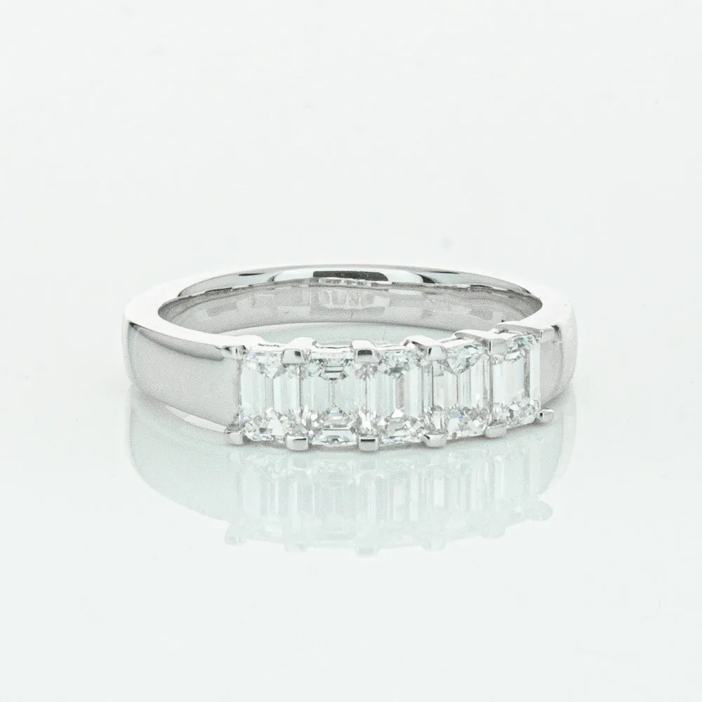 18ct White Gold 1.03ct Emerald Cut Diamond Asra Ring
