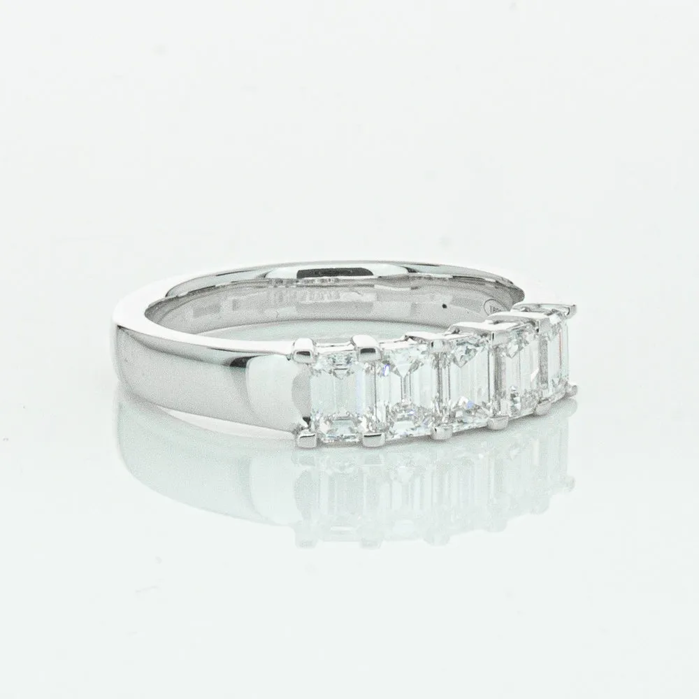 18ct White Gold 1.03ct Emerald Cut Diamond Asra Ring