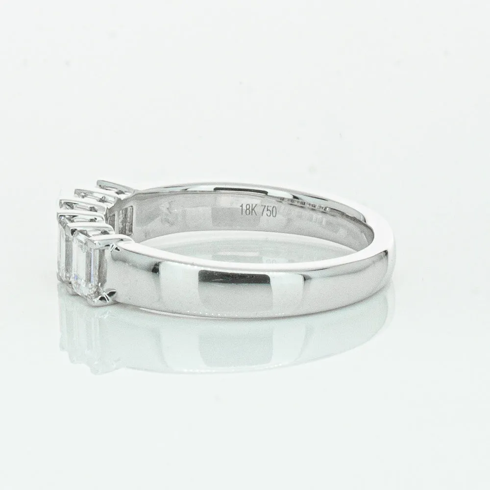 18ct White Gold 1.03ct Emerald Cut Diamond Asra Ring