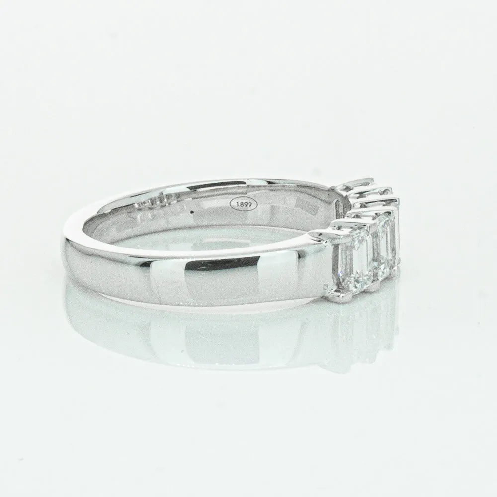 18ct White Gold 1.03ct Emerald Cut Diamond Asra Ring