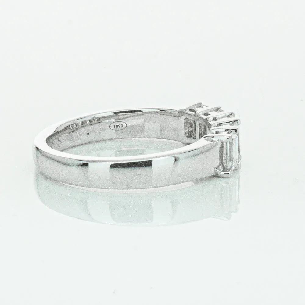 18ct White Gold 1.03ct Emerald Cut Diamond Asra Ring