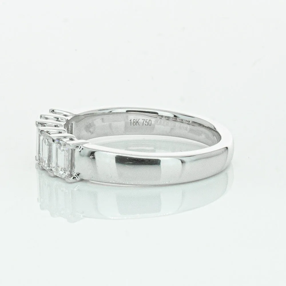 18ct White Gold 1.03ct Emerald Cut Diamond Asra Ring