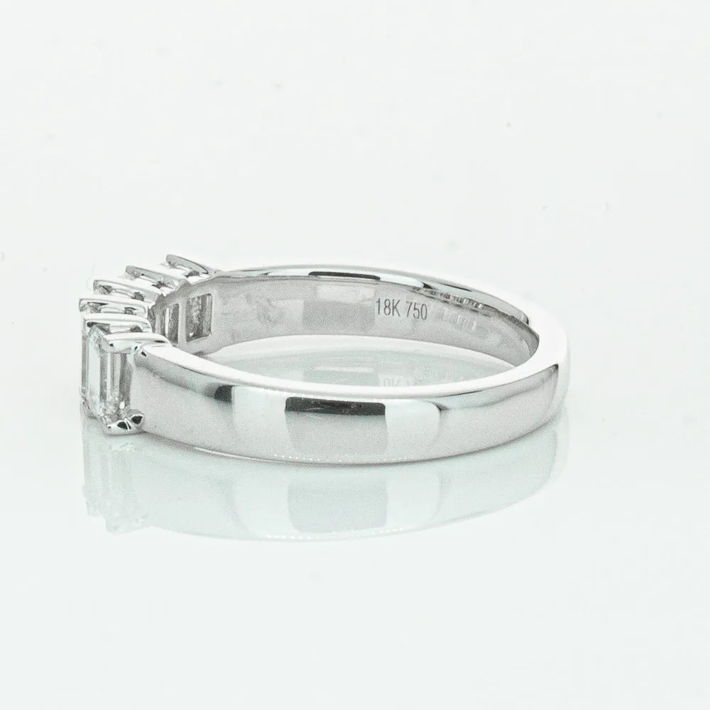 18ct White Gold 1.03ct Emerald Cut Diamond Asra Ring