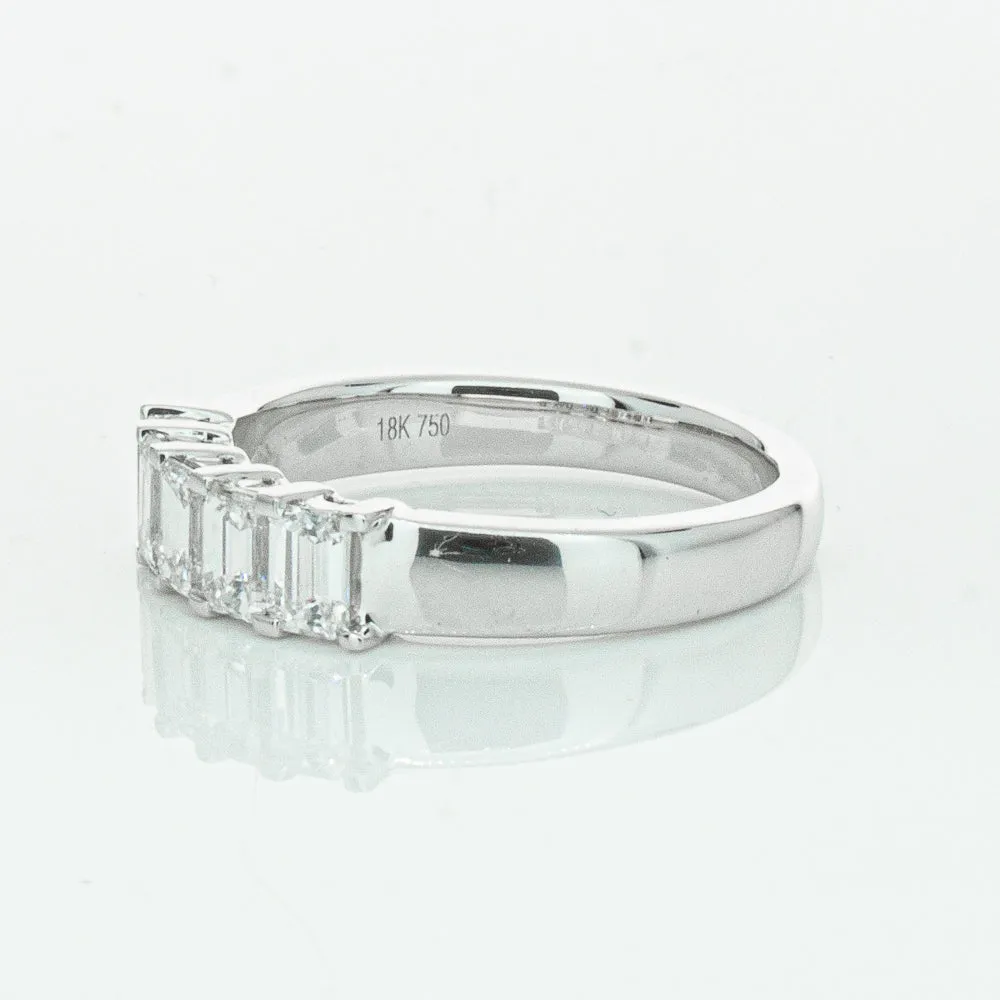 18ct White Gold 1.03ct Emerald Cut Diamond Asra Ring