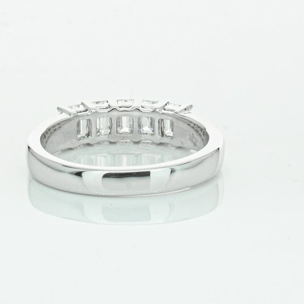 18ct White Gold 1.03ct Emerald Cut Diamond Asra Ring